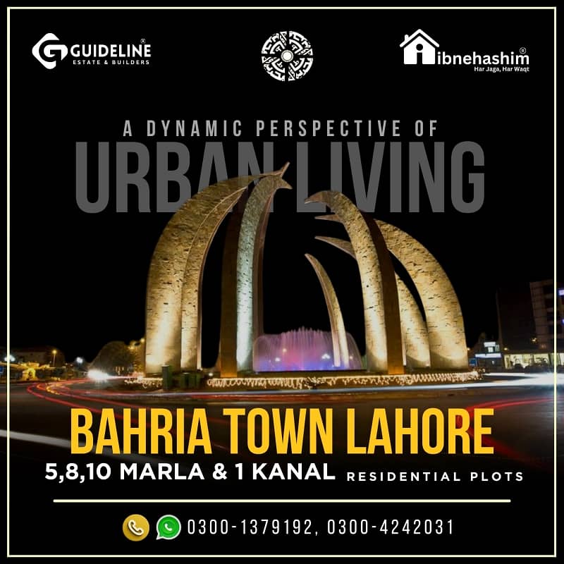 Ideal location 10 marla residential plot available for sale Qauid block bahria town Lahore 0