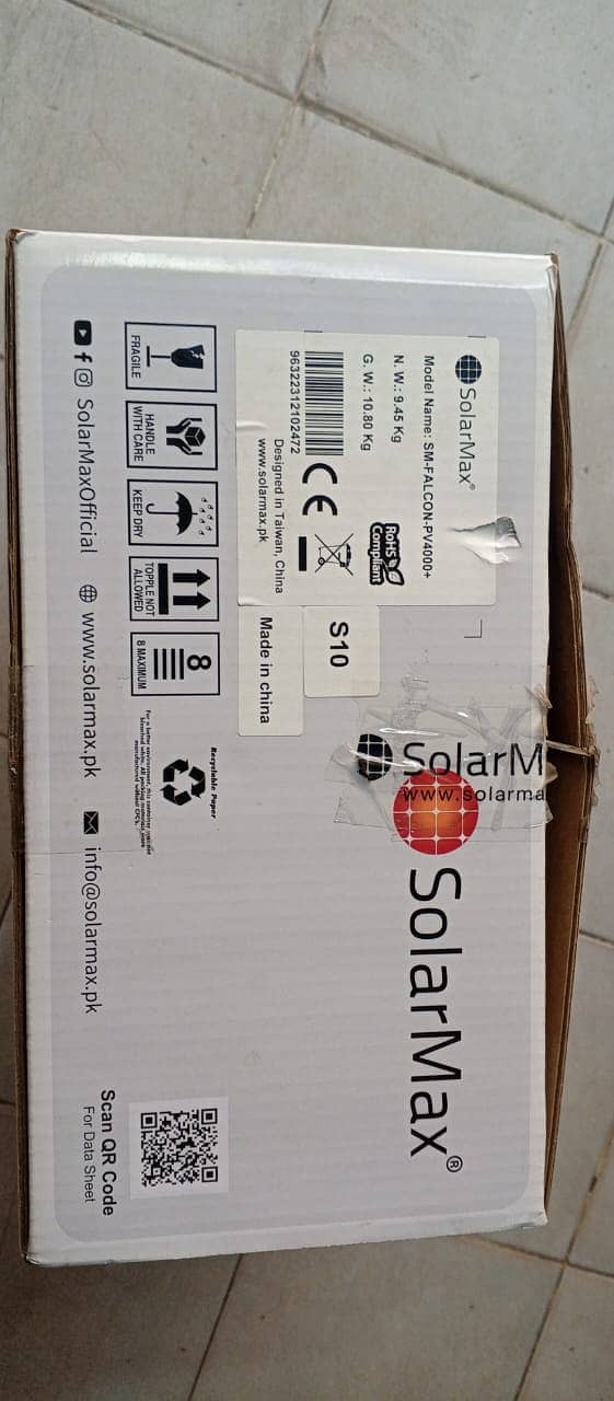 Solar max 3 kw pv 4000 falcon model and warranty card our box 2