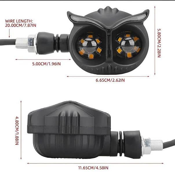 2 pcs owl design bike head light 0