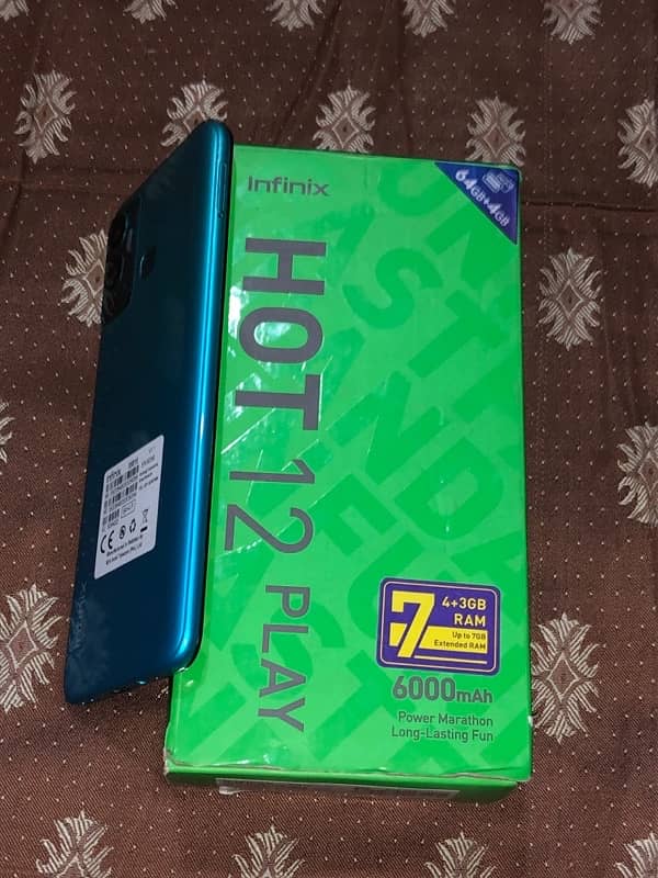 infinix hot 12 ply wite box 4.64 all ok condition 10 10 5