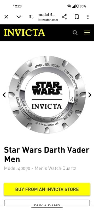 invicta star wars darth vader Men 1