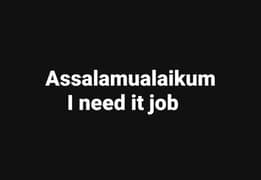 I need it job please contact for me 03113297289 0