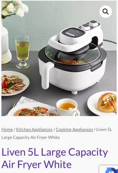 Liven 5L Large Capacity Air Fryer White