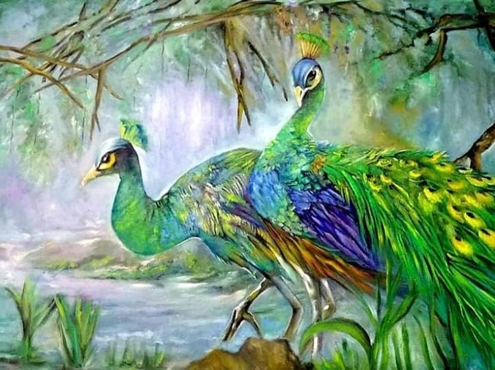 Peacock painting 0