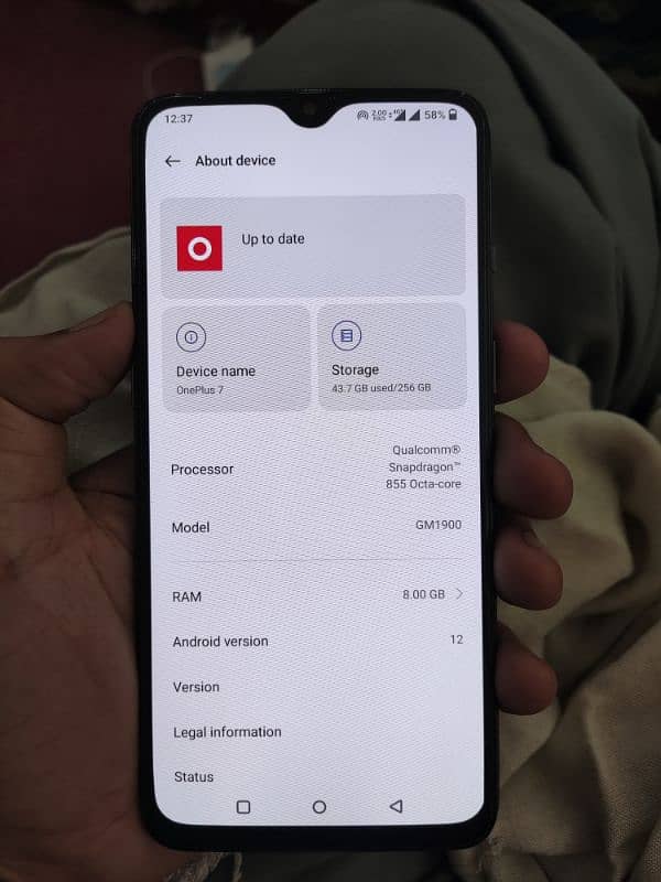 I want to sell OnePlus 7 8+5 ram 256 GB 13