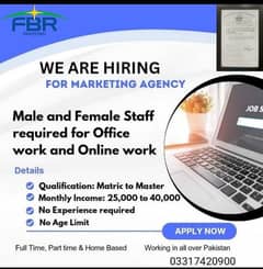 male n female online office n home based job