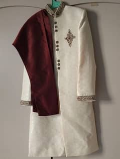 3 piece groom sherwani with khussa