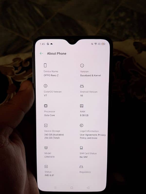 oppo Reno z mobile in display fingar print 4