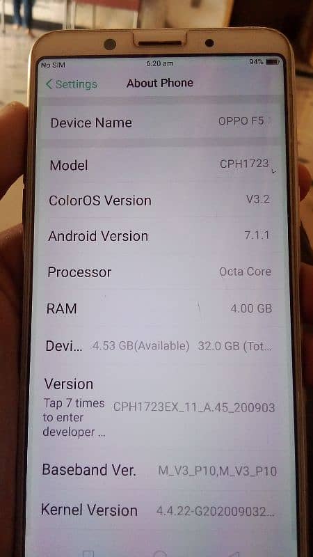 oppo f5 Model CPH 1723 Condition 10/10 1