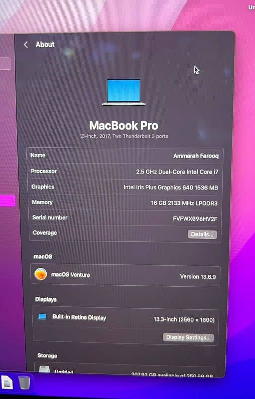 MacBook pro 2017 1