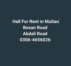 Hall available for rent 03064656026 0