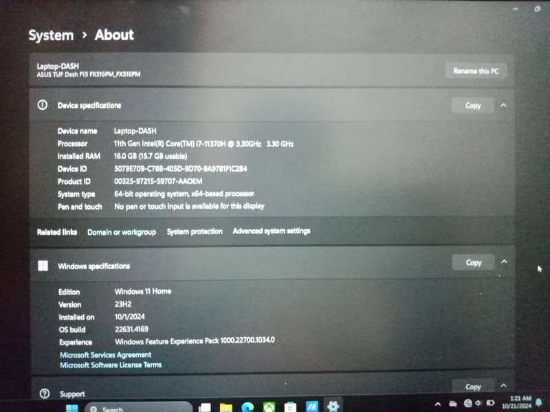 ASUS TUF F15 RTX 3060 GAMING LAPTOP 4