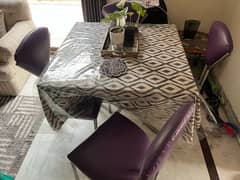 Fancy Dining Table with Glass Top 0