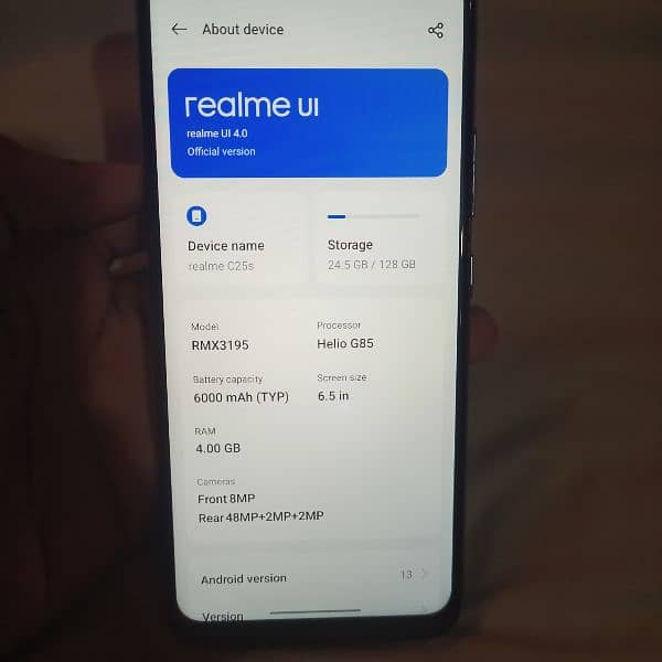 Realme C25s 4/128 Box + Charger 0