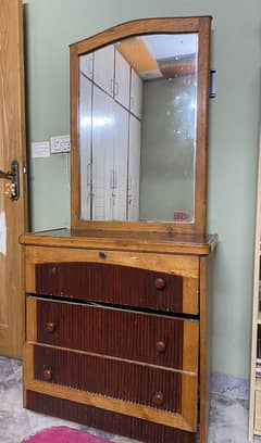 Wooden dressing table having  3 big drawers and 1 mirror