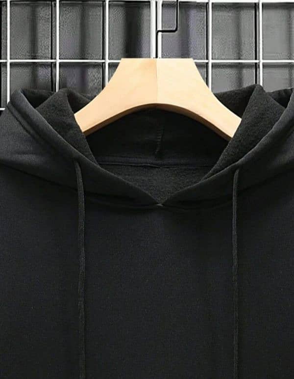 Man's Fleece Plain Hoodie 1