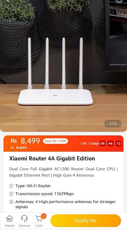 Xiaomi 5G Fiber Router 4A Gigabit Edition Brand New 0