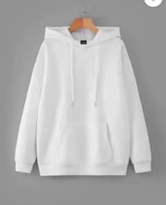 Man's Fleece Plain white hoodie