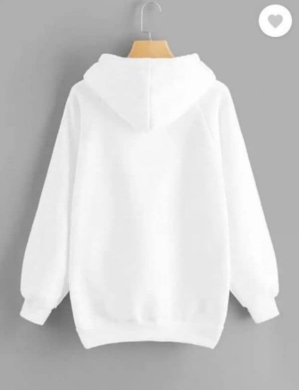 Man's Fleece Plain white hoodie 1