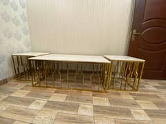 Centre Marble And Brass Table