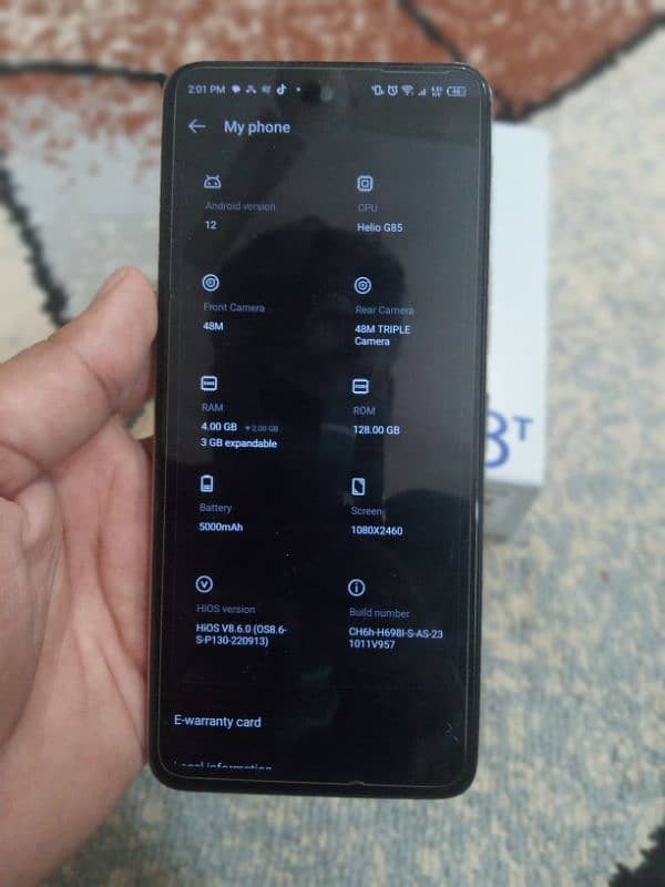 Tecno camon 18T with box 13