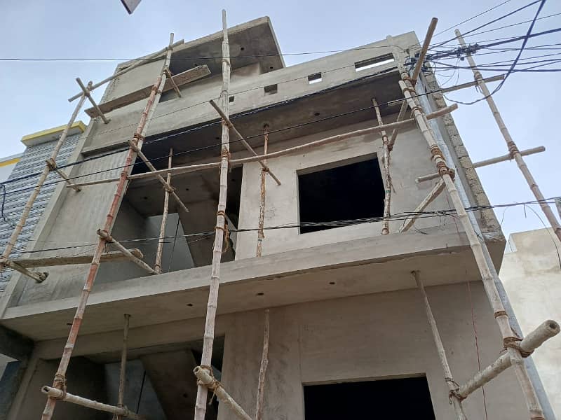 120 Sq Yrd Grey Structure House Double Storey For Sale In Saaadi Town 0