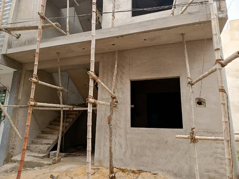 120 Sq Yrd Grey Structure House Double Storey For Sale In Saaadi Town 1