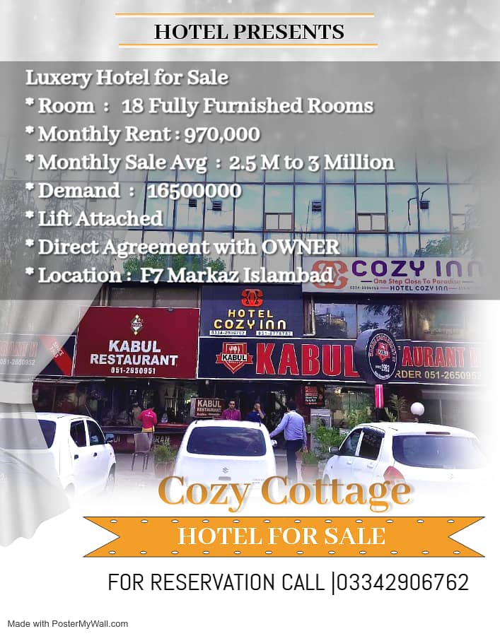 Hotel bussiness for sale/hotel for sale/f7 markaz 0