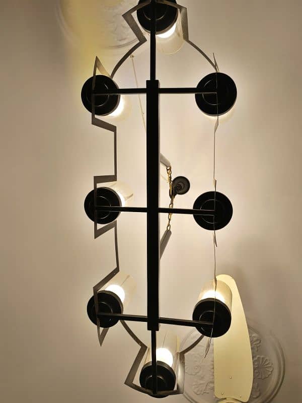 Black metal frame Chandelier/Fanoos 3