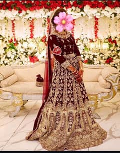 mehroon valvet lehnga