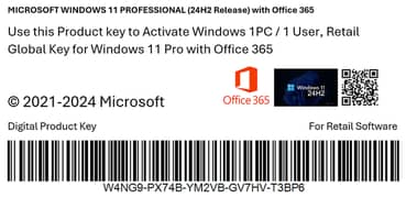 Windows 11 Pro with Office 365, Genuine Activation Keys, Rs. 2000 0