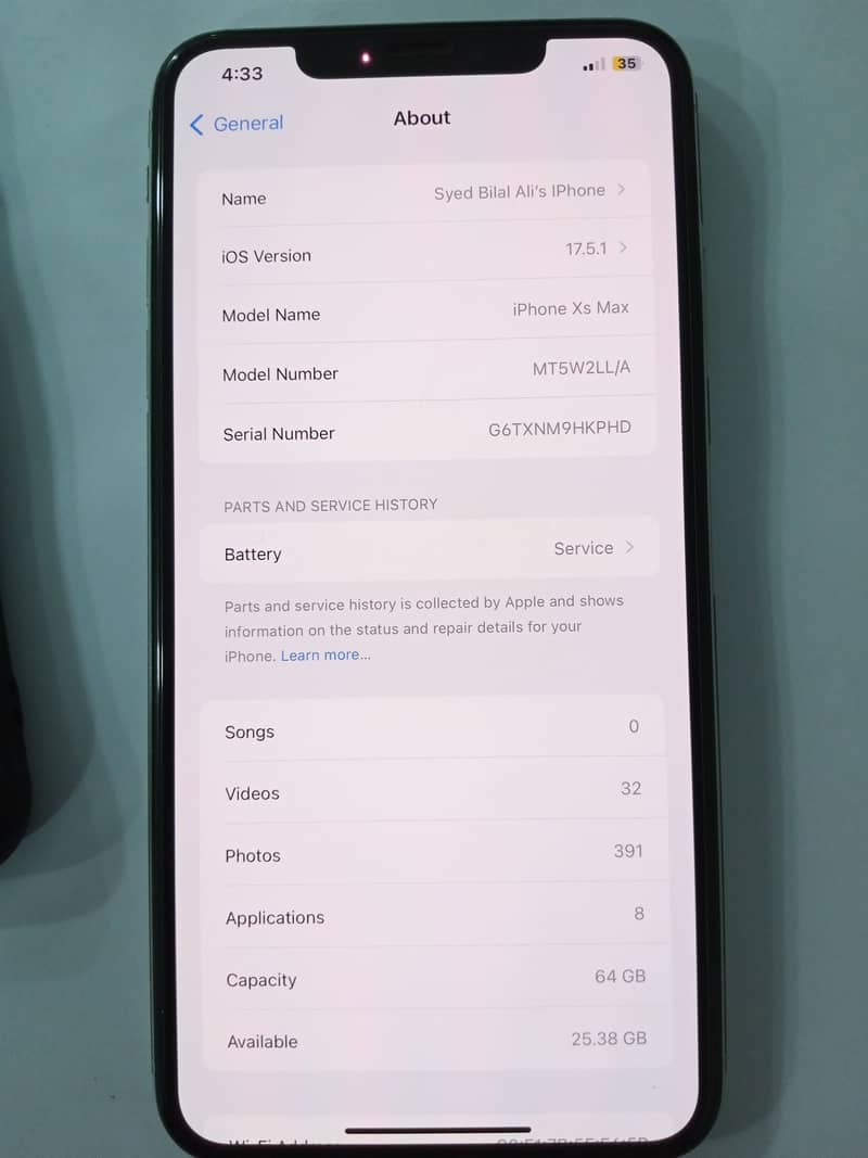 APPLE IPHONE XS MAX NON PTA BUT ONIC SIM WORKING 6