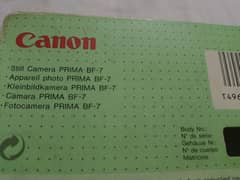 canon camera  B F 7   PRIMA