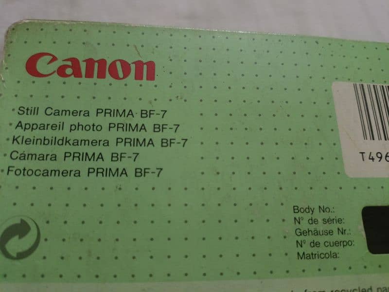 canon camera  B F 7   PRIMA 0