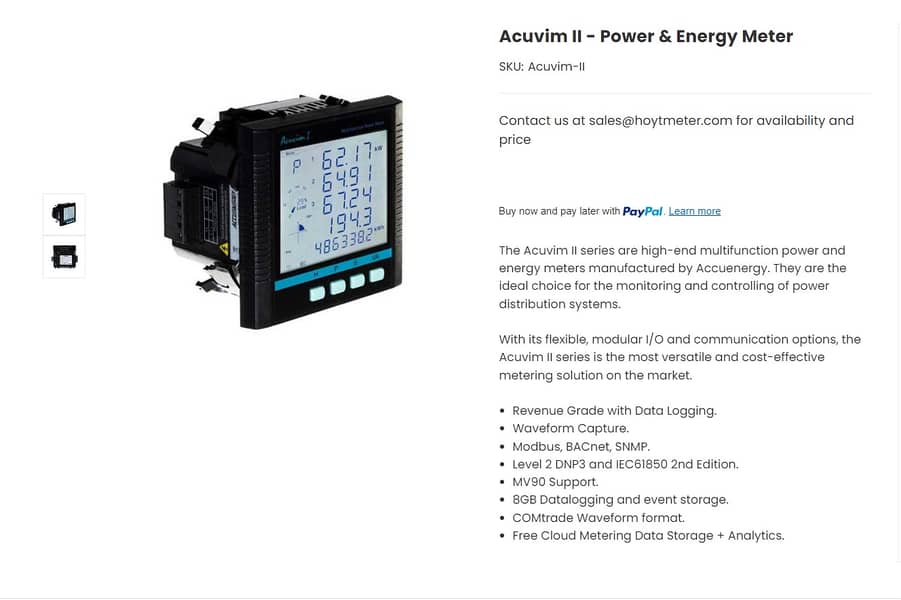 Acuvim II - Power & Energy Meter 0