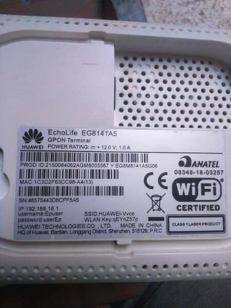 Huawei Fiber Wifi 5G Router Gpon Terminal Blue firmware latest V 5.0 3