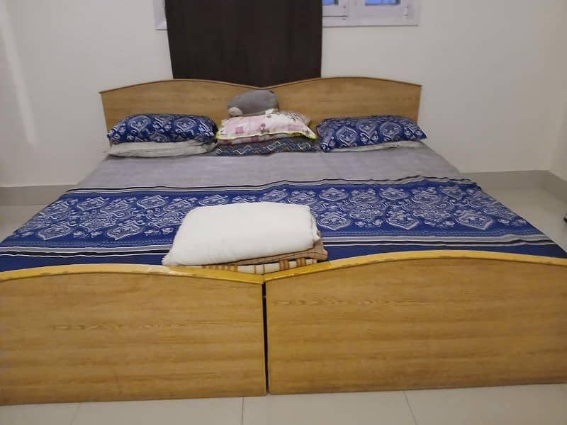 bed set in reasonable price with,2 single beds ,study , chair ,Almirah 1