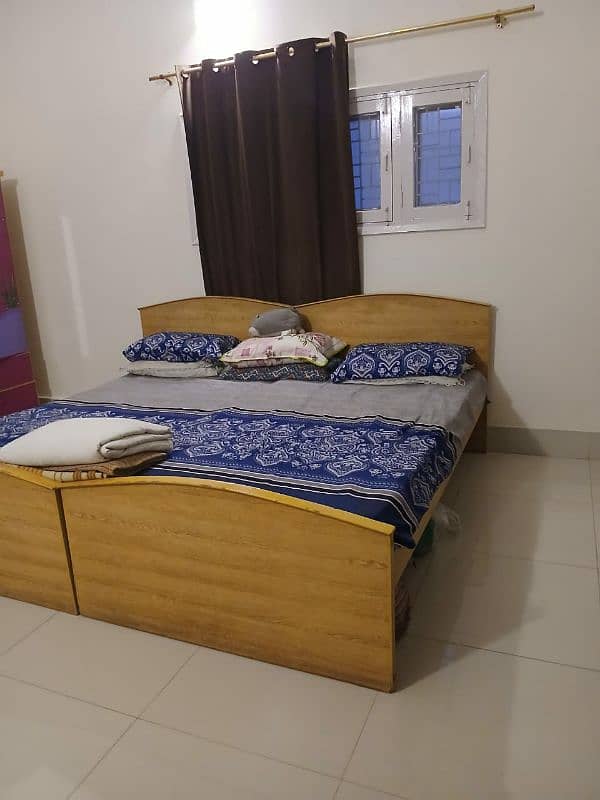 bed set in reasonable price with,2 single beds ,study , chair ,Almirah 3