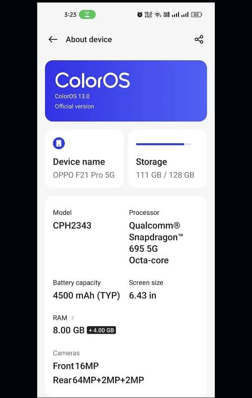 Oppo F21 Pro 5g 8gb Ram 128gb Rom 3