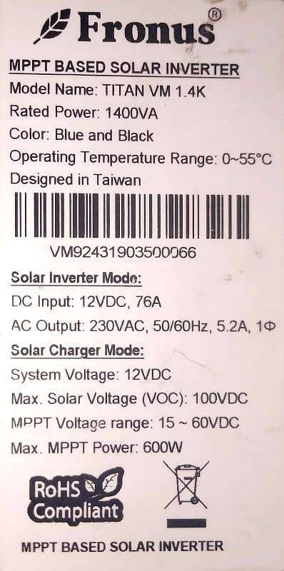 Fronus ups +solar charge mode 1