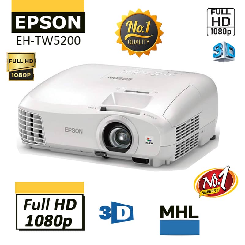 Full HD 1080p Full 3D Epson EH TW5200 almost New available 0