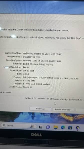 DELL XPS 13 9365 COREI5 8th Generation 8/256GB 15