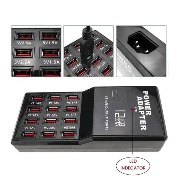 12 Ports Usb Charger Station 12amp Usb Charging 4