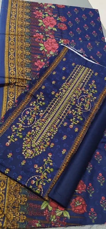 Al Karam classic stuff cotton with embroidery three pieces 2