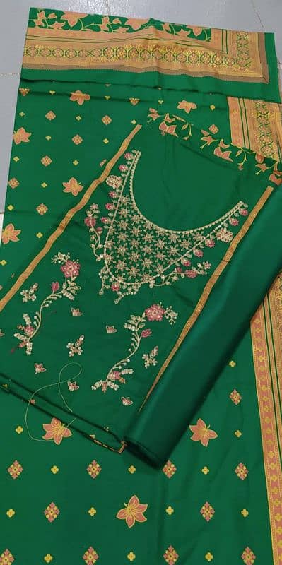 Al Karam classic stuff cotton with embroidery three pieces 3