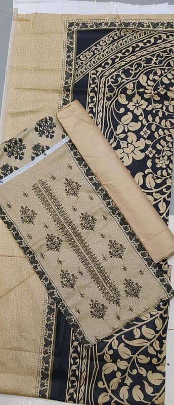 Al Karam classic stuff cotton with embroidery three pieces 9