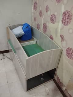 Kids bed with one draw and hidden cupboard