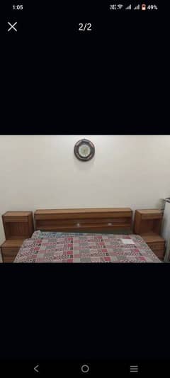 Bed front & back with 2 side tables only without mattress