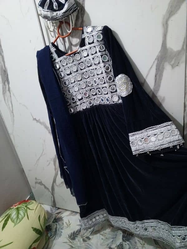 Amazing blue pathani frock 1