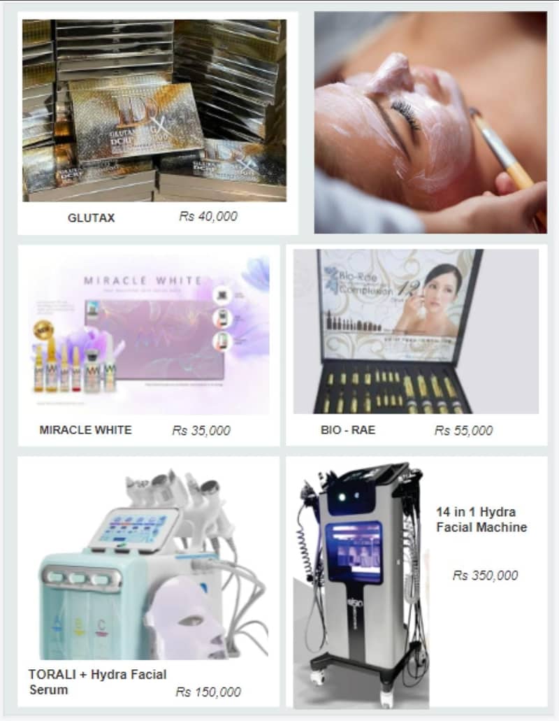 Hydra Facial Machine, Glutax Whitening injection at reasonable price 7